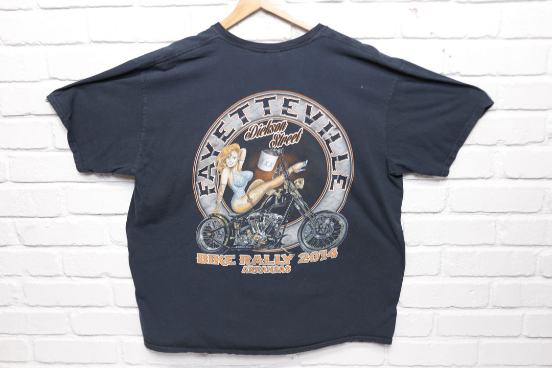 Bikes Blues BBQ Pin Up Girl T Shirt XXL