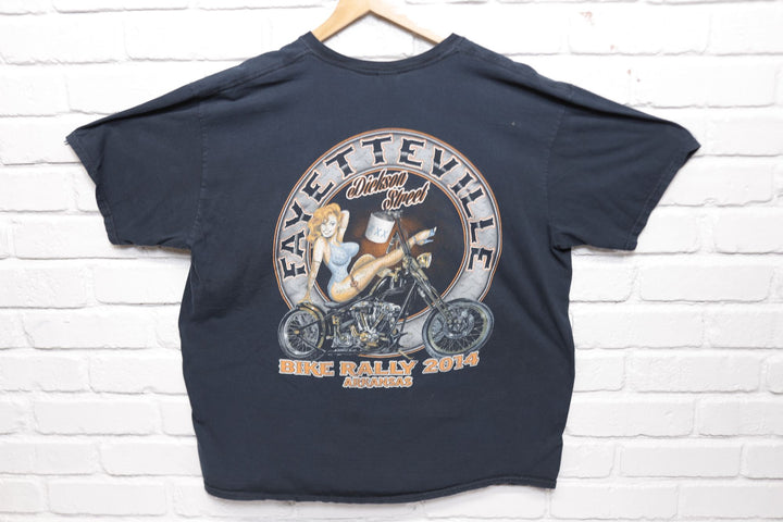 Bikes Blues BBQ Pin Up Girl T Shirt XXL
