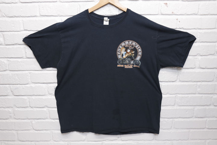 Bikes Blues BBQ Pin Up Girl T Shirt XXL