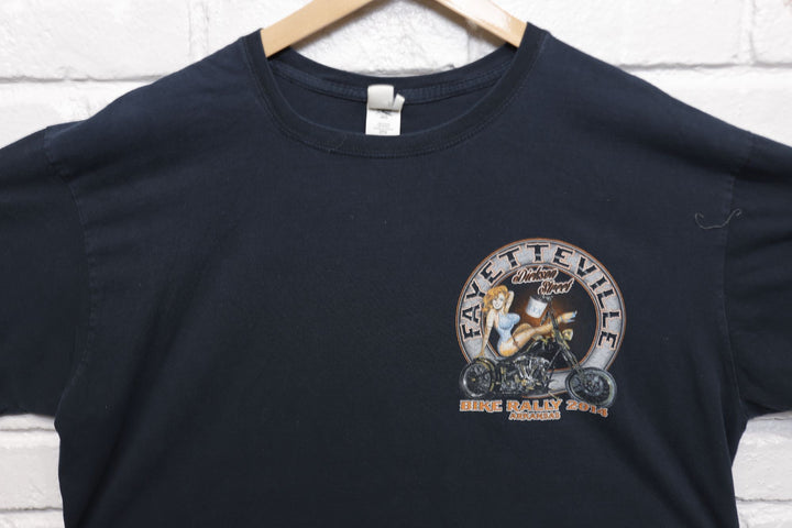 Bikes Blues BBQ Pin Up Girl T Shirt XXL
