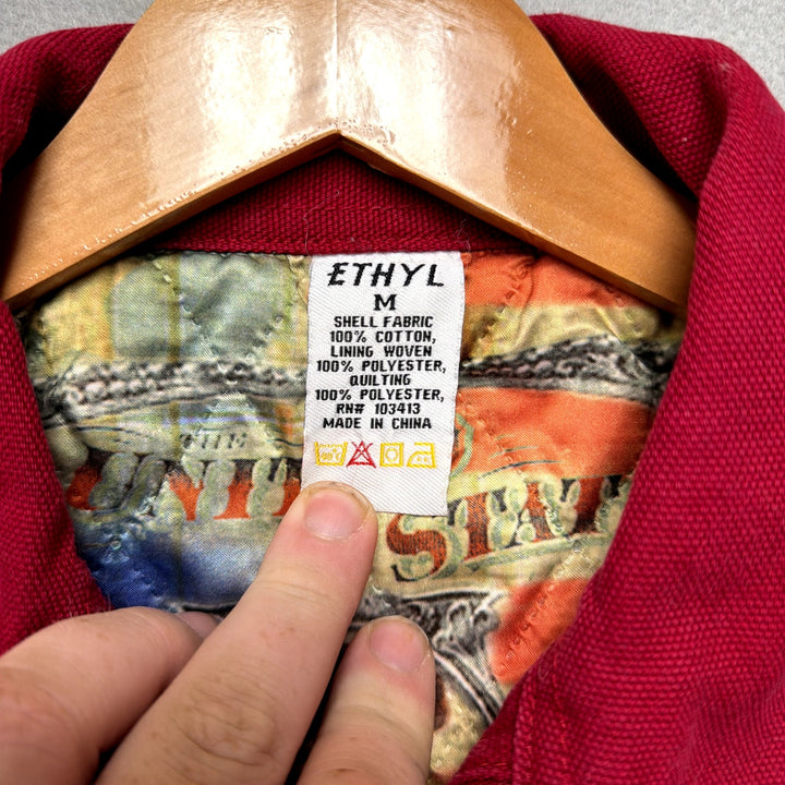 Women's Ethyl Red Detroit Style Canvas Jacket W/ Quilted Liner Medium