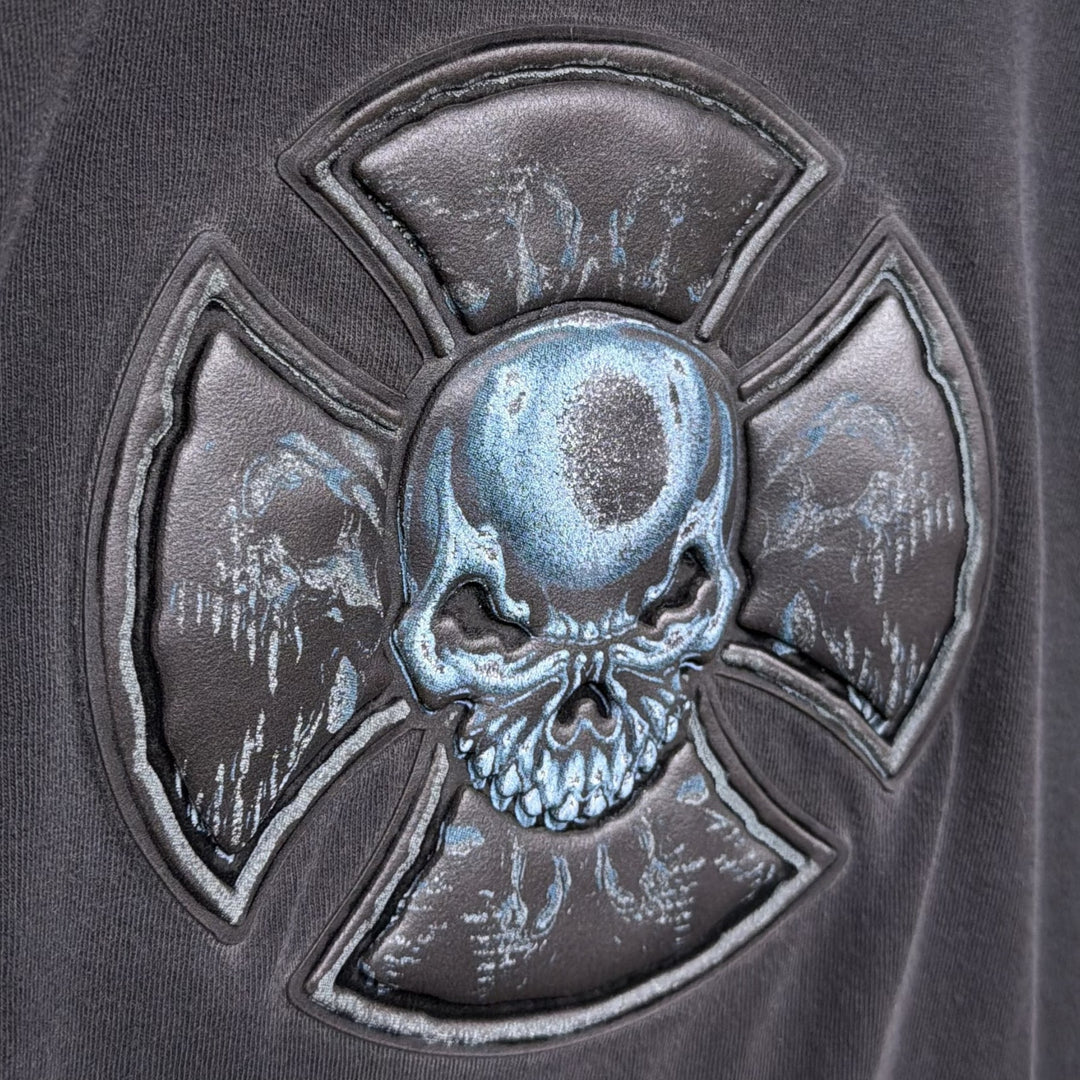 Vintage ODM Skull Cross 2000s Long Sleeve Choppers T Shirt Size XL