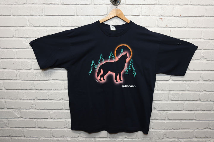 90s arizona neon wolf tee shirt size xxxl