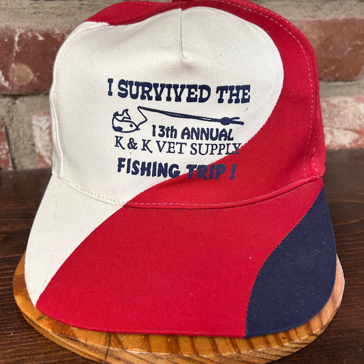 Vintage Red White and Blue fishing Trip Hat