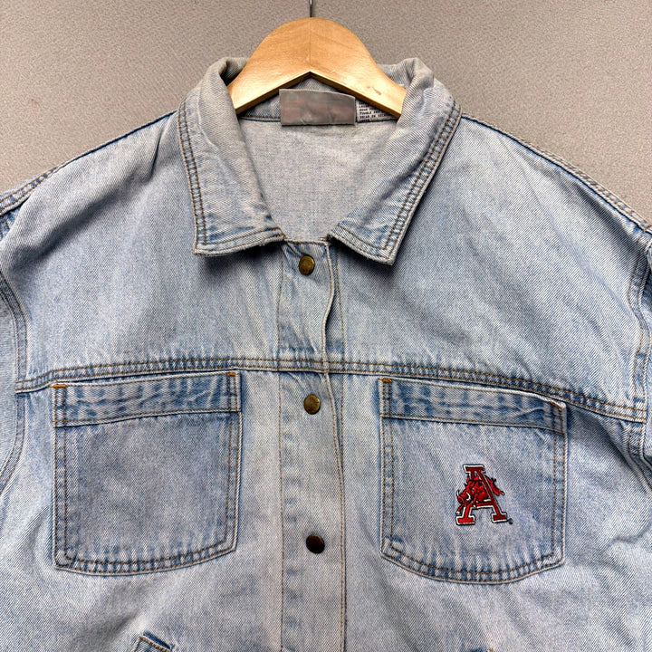 Vintage University Of Arkansas Denim Jacket Size Large