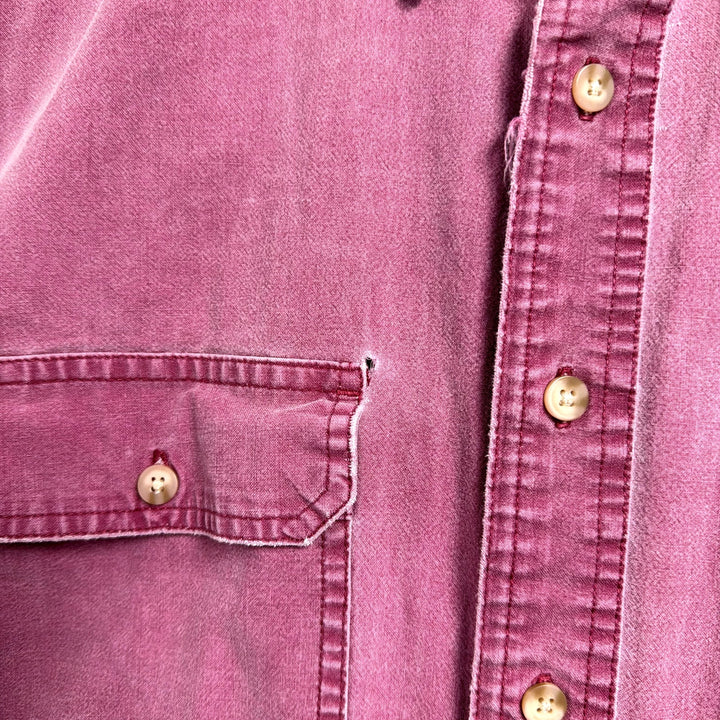 Vintage LL Bean Burgundy Button Down Shirt size Large