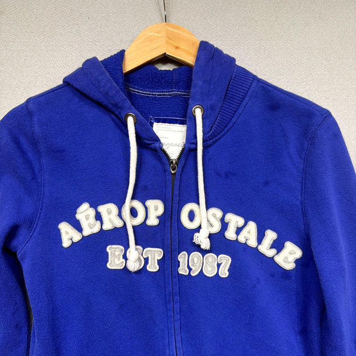 Aeropostale Blue Zip Up Hoodie Size Medium