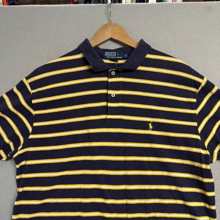 Vintage Ralph Lauren Yellow and Blue Polo Shirt Size XL