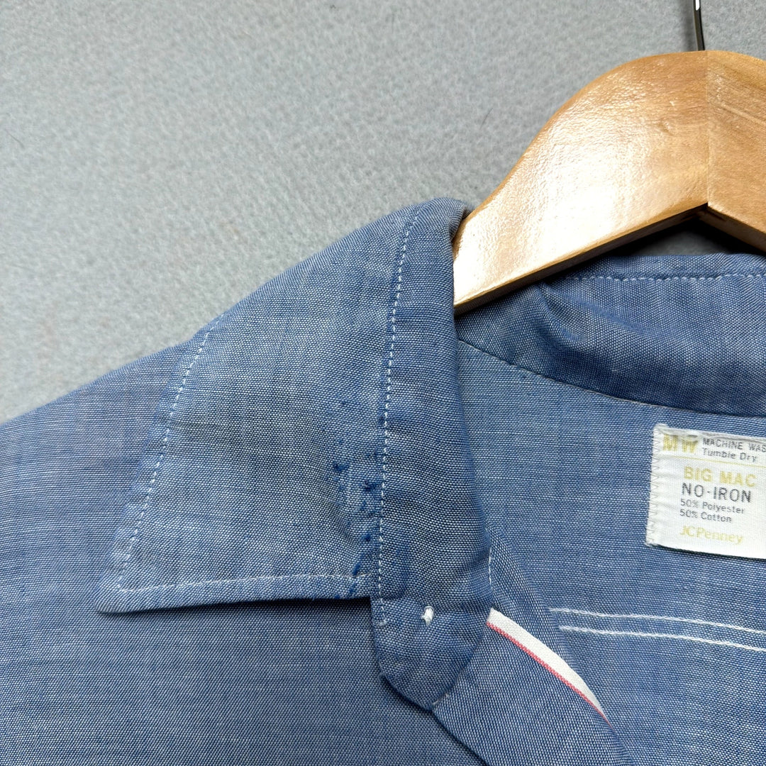 Vintage Big Mac Selvedge Chambray Denim Shirt Size Large 70s