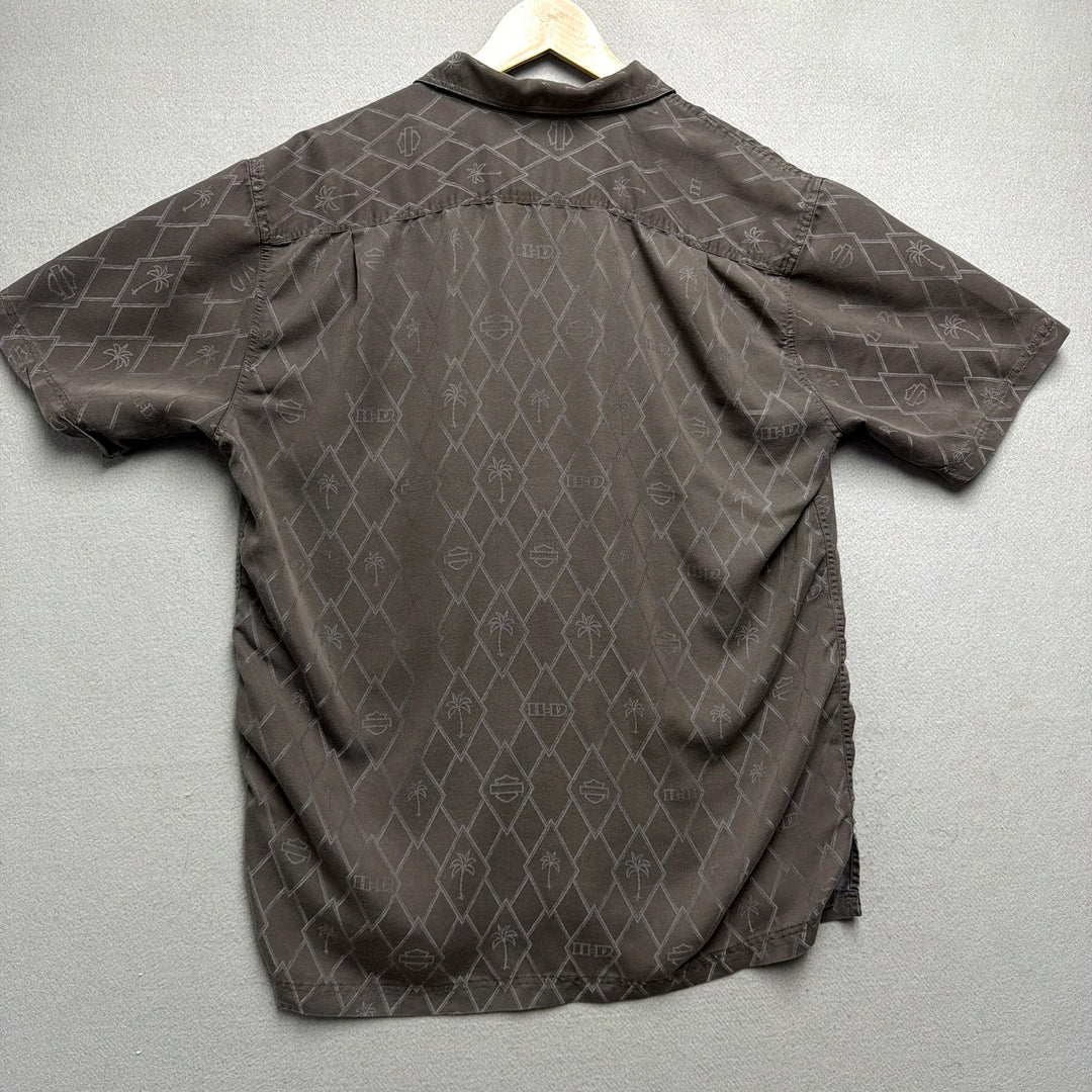 Vintage Harley Davidson Palm Tree Gray Shirt Size Large