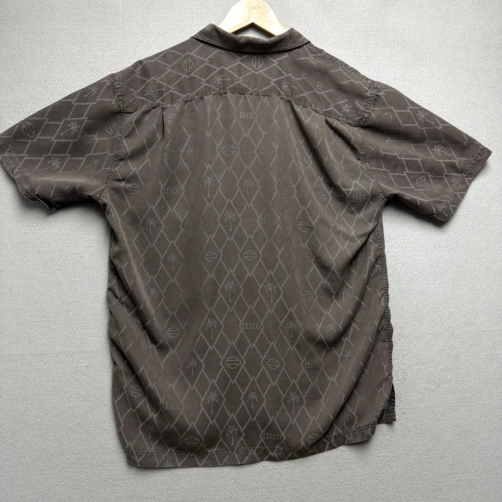 Vintage Harley Davidson Palm Tree Gray Shirt Size Large
