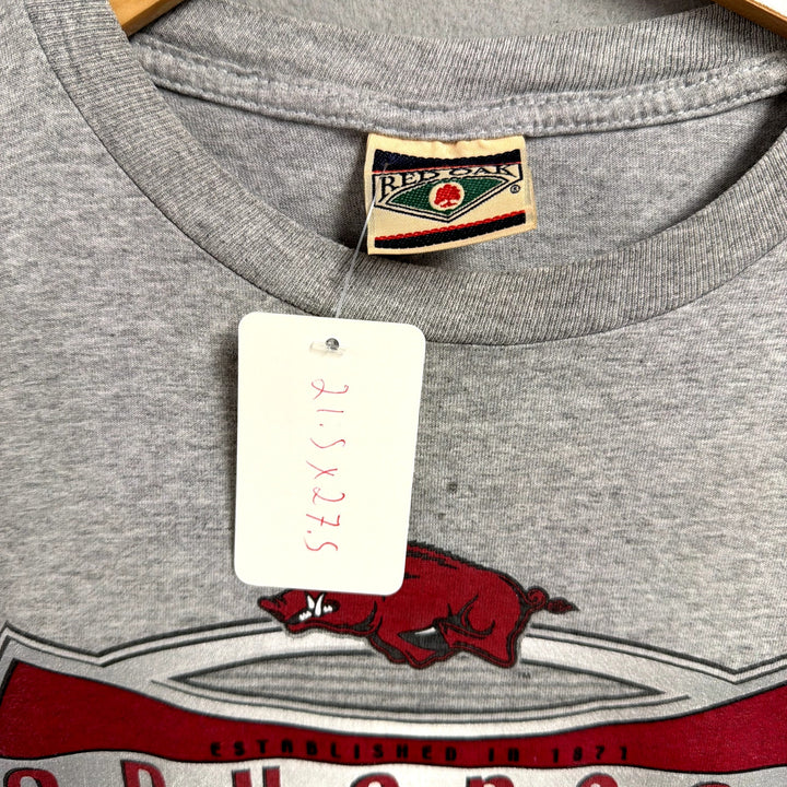 Vintage University Of Arkansas Gray T Shirt Size Large