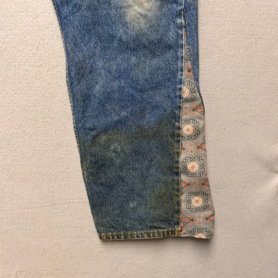 Vintage Levi's Custom Flared 505 Western Jeans Size 42x30