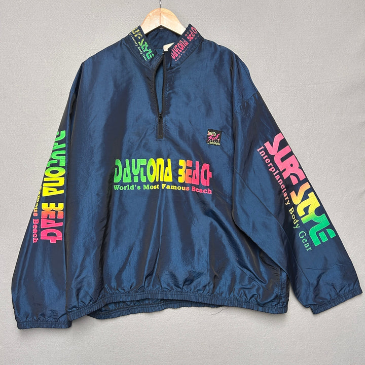 Vintage Surf Style Daytona Beach Windbreaker Jacket Size XXL