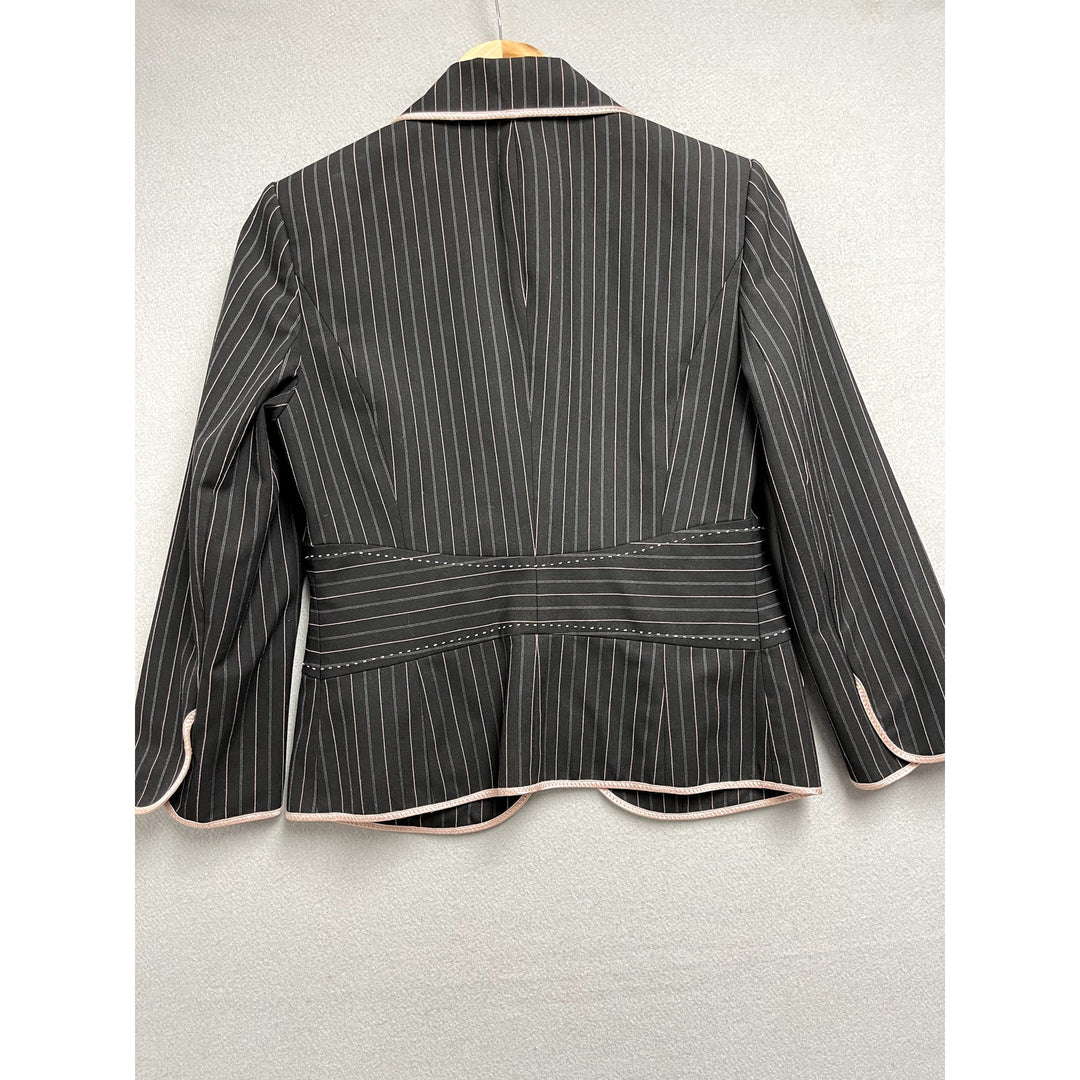 Y2K Women's The Limited Black Pink Pin Stripe Blazer Jacket sz 2