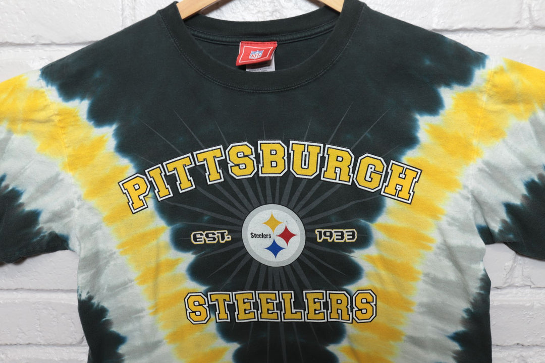 2000s Vintage Pittsburge Steelers Tie Dye T Shirt Size Medium