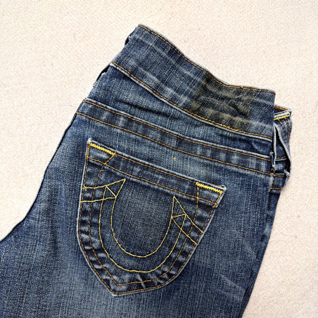 Vintage True Religion Low Rise Flare Candace Jeans Size 26