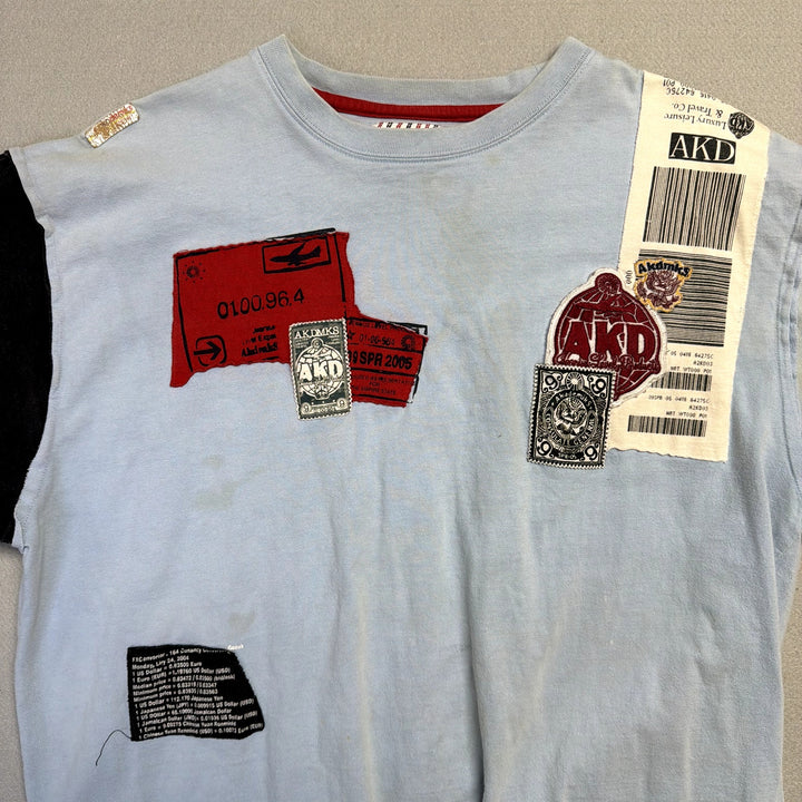 Vintage AKDMKS Travel Stamps T Shirt Size XL