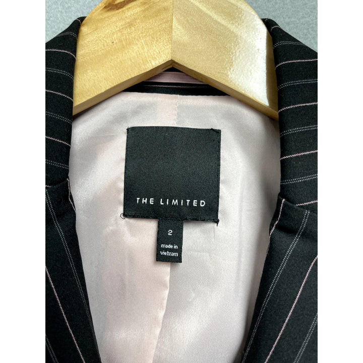 Y2K Women's The Limited Black Pink Pin Stripe Blazer Jacket sz 2