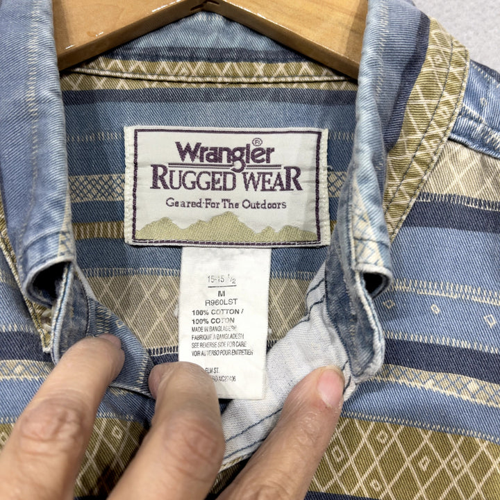 Vintage Wrangler Rugged Wear Striped Shirt size Medium