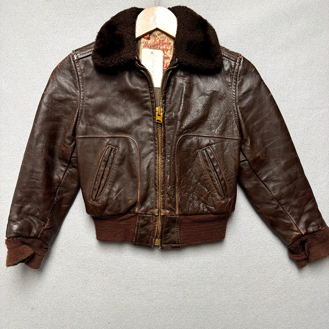 Vintage Kids William Barry Steerhide Jacket Size Small