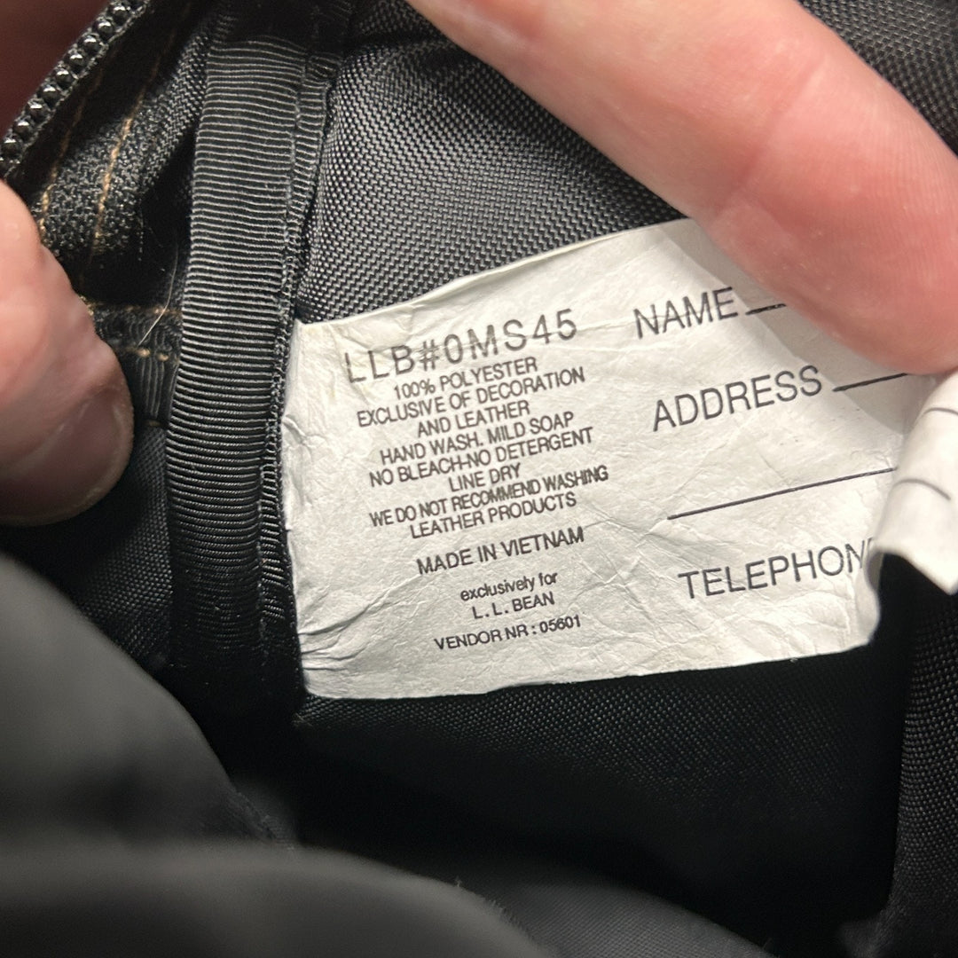 LL Bean Nylon Tan Travel Messenger Bag Locking Front Flap