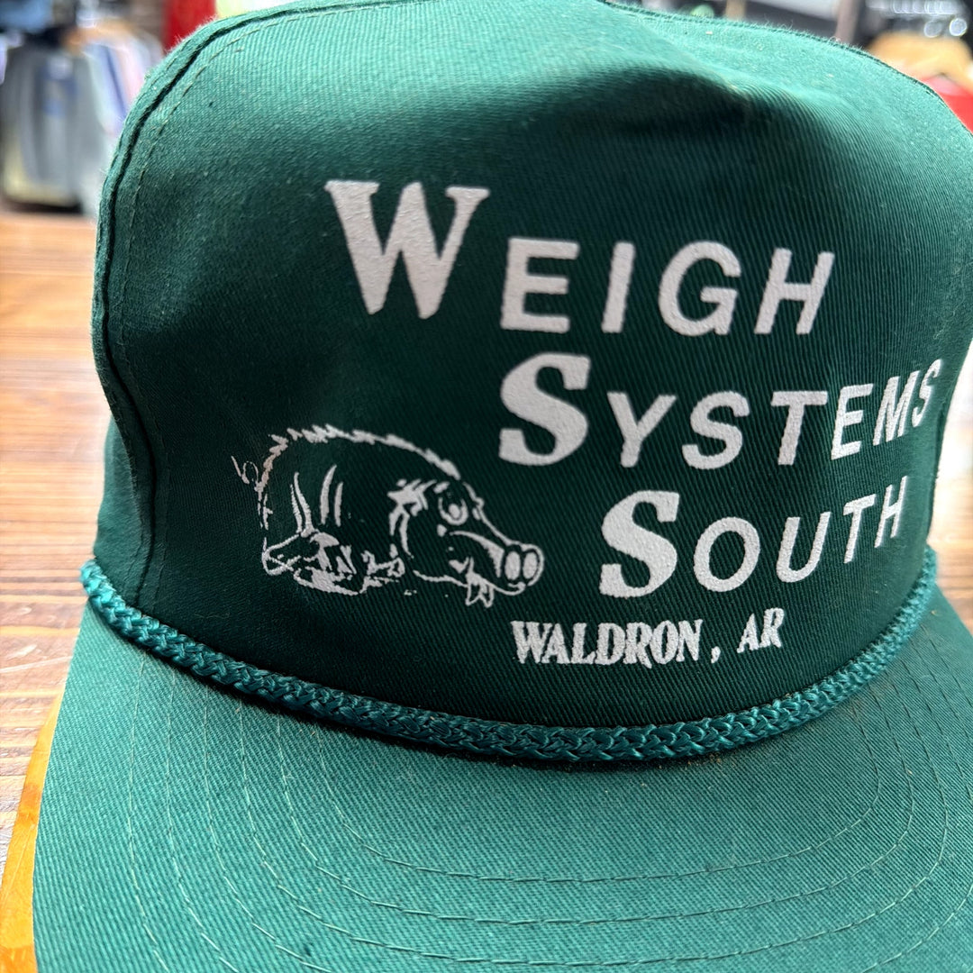 Vintage Arkansas Weigh Systems South Razorback Snapback Hat