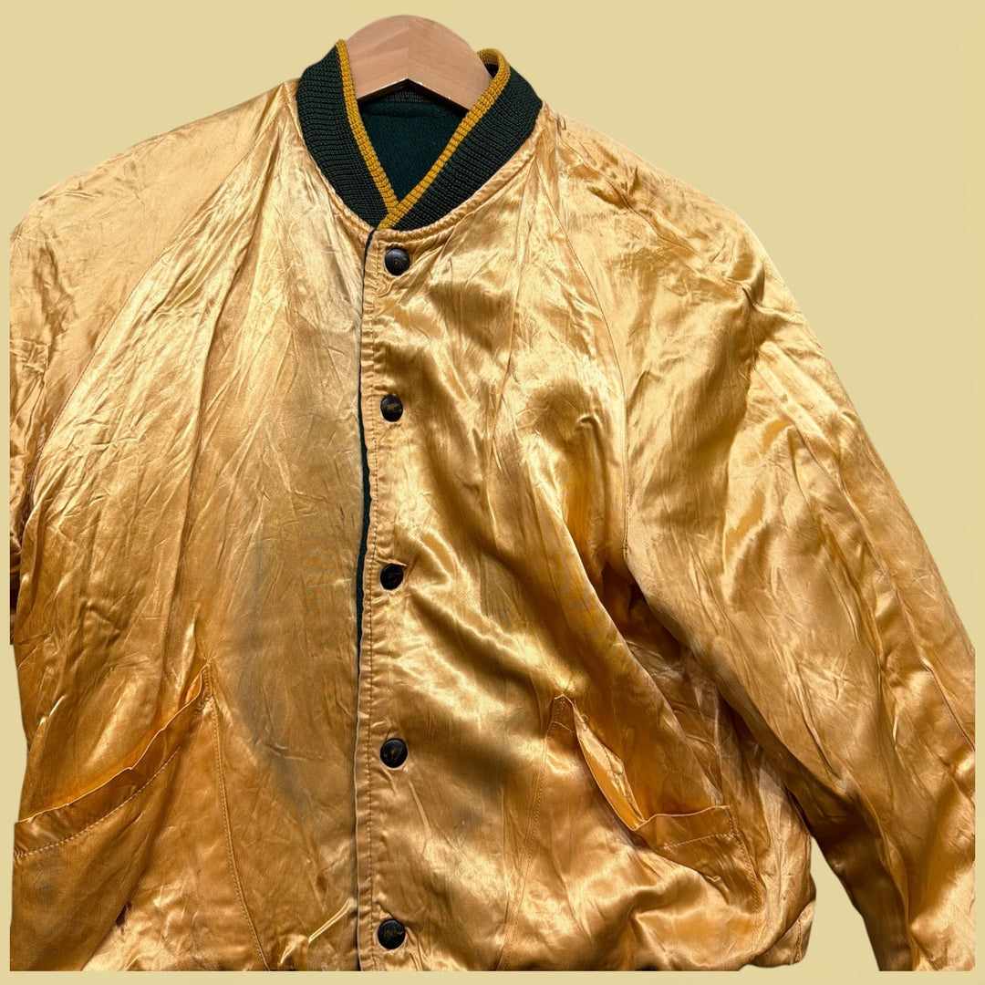 Vintage Reversible Wool Silk 50s Kids Jacket Size XL