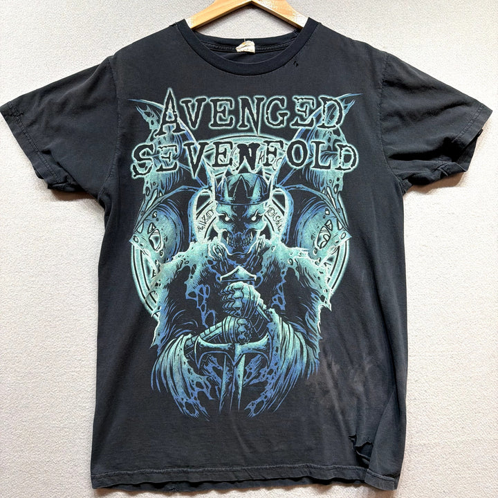 Vintage Avenged Sevenfold Faded And Distressed T Shirt Size Large