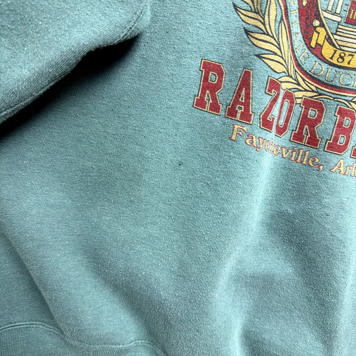 Vintage University of Arkansas Green Crest Sweatshirt Size XXL