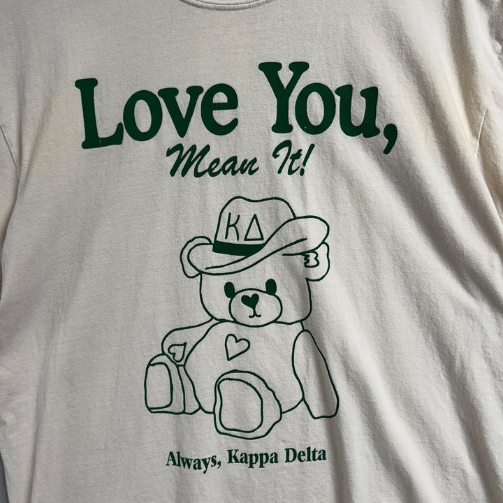 "Love you, Mean it!" Kappa Delta Bear Arkansas Sorority Shirt Large
