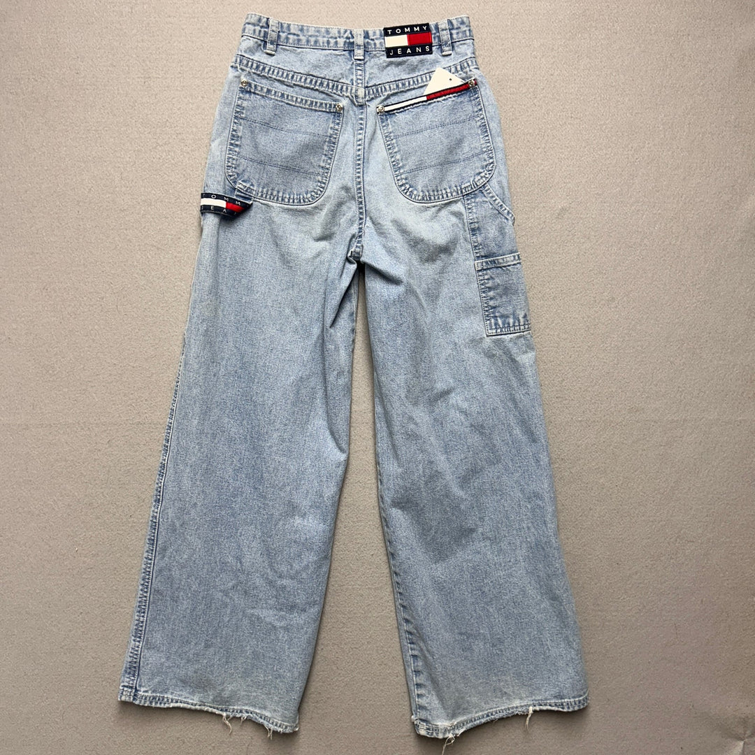 Vintage Y2K Tommy Hilfiger Light Wash Carpenter Pants Wide Leg 24x27