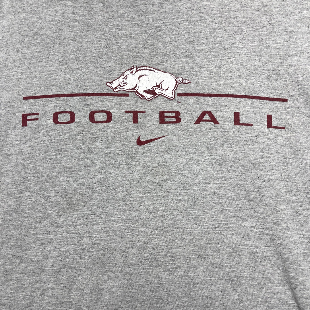 Vintage Nike Arkansas Football Grey Center Swoosh Shirt Size XXL