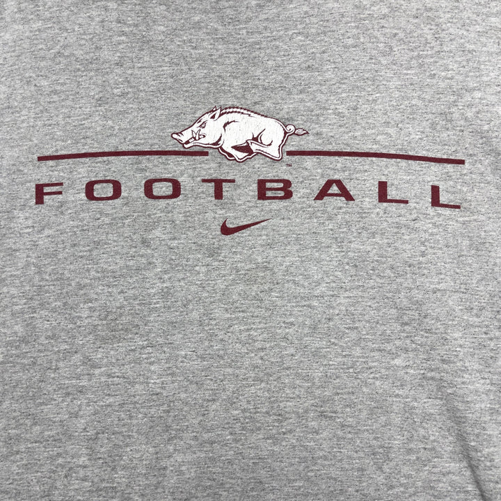 Vintage Nike Arkansas Football Grey Center Swoosh Shirt Size XXL