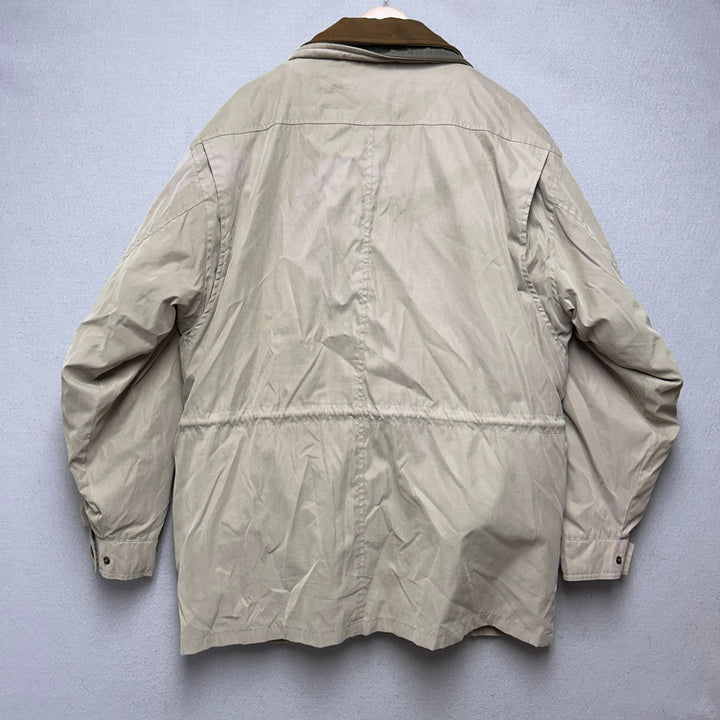 Vintage Mens St John's Bay Beige Quilted Lining Winter Coat Jacket Size Large