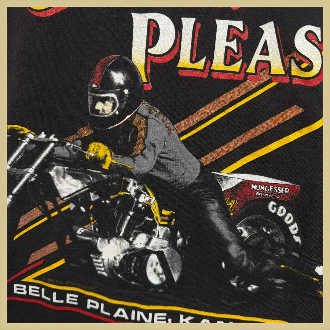 VTG Nungesser Engineering Geezer Pleaser 80s Harley Drag Racing T Shirt Medium