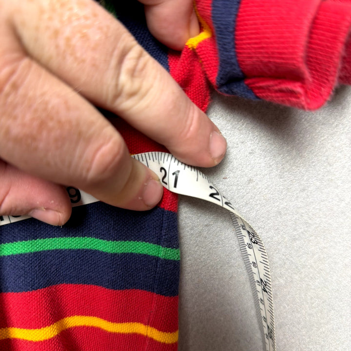 Vintage Polo Ralph Lauren Rainbow Stripe Y2K Polo Shirt Size Large