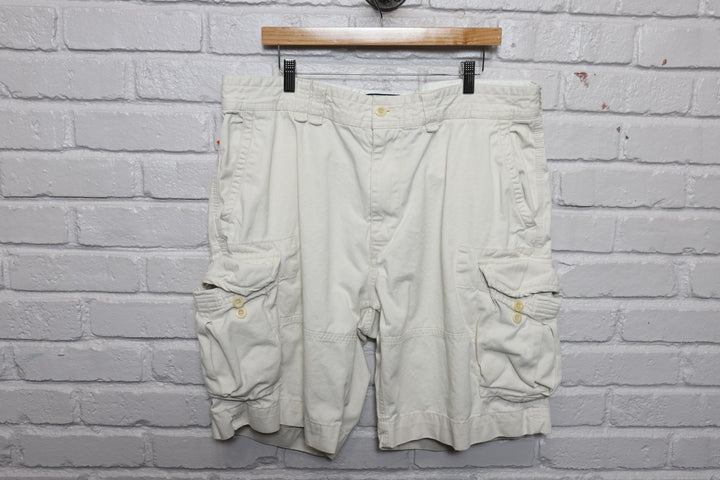 2000s polo ralph lauren white cargo shorts size 39/10.25