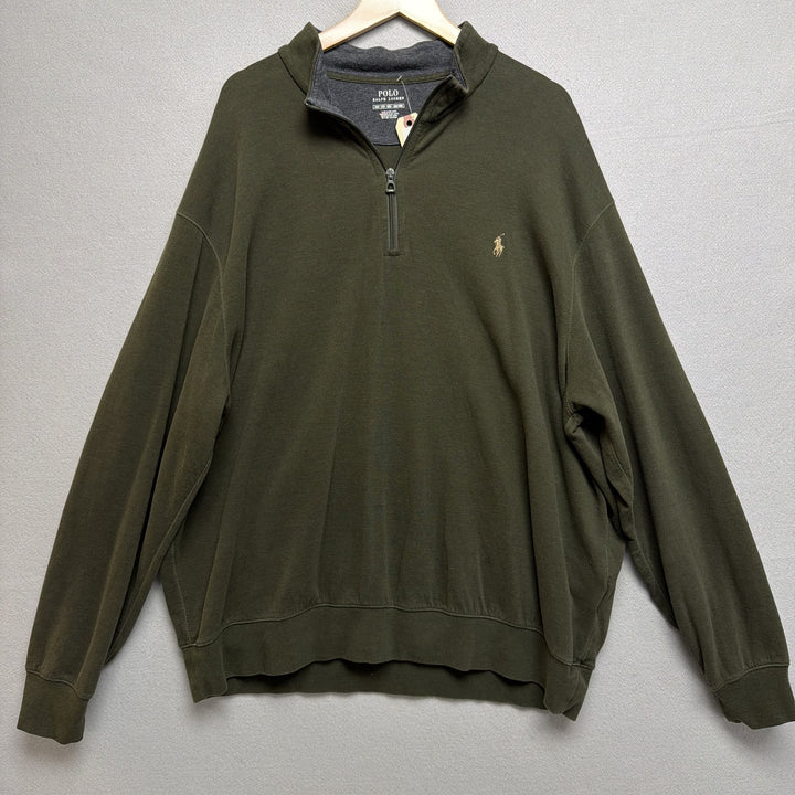 Polo Ralph Lauren Quarter Zip Green Sweatshirt Size XXL Big