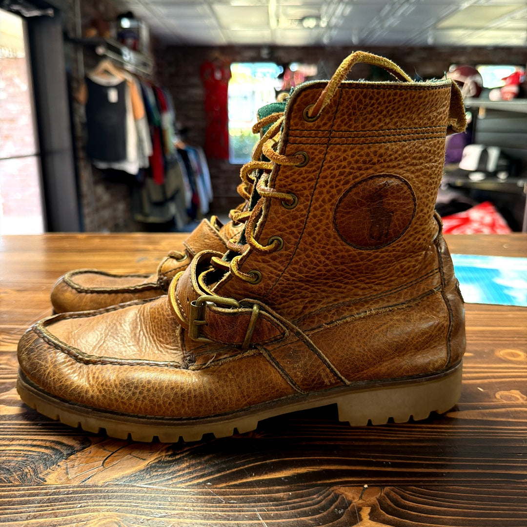 Vintage Polo Ralph Lauren Brown Leather Ranger Boots Size 9.5