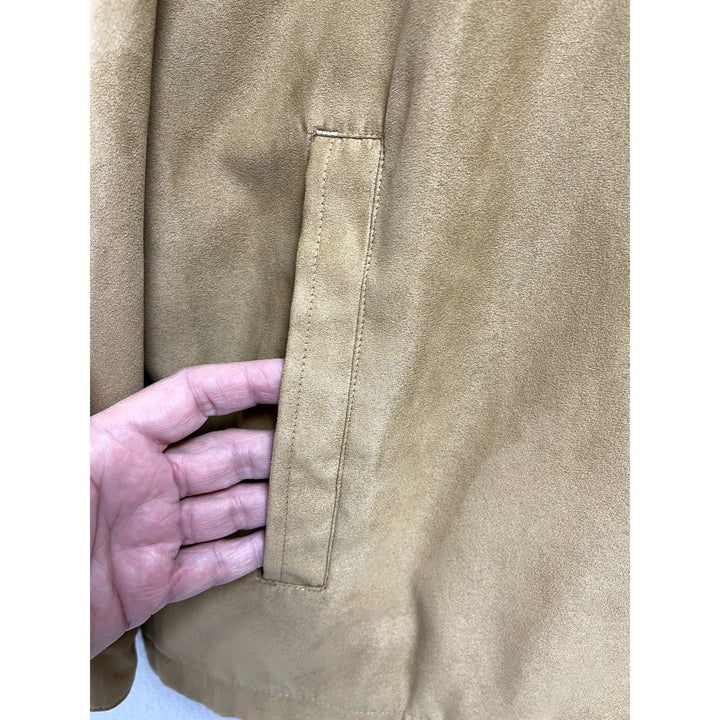 Weatherproof Brand Camel Tan Suede Bomber Jacket Size Large