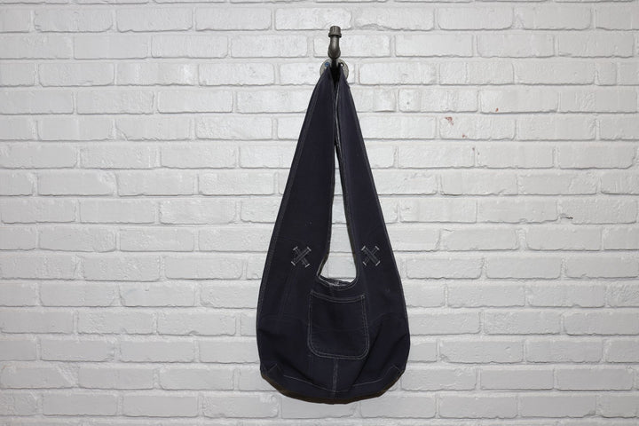 Bryce arroyos repurposed material black shoulder bag