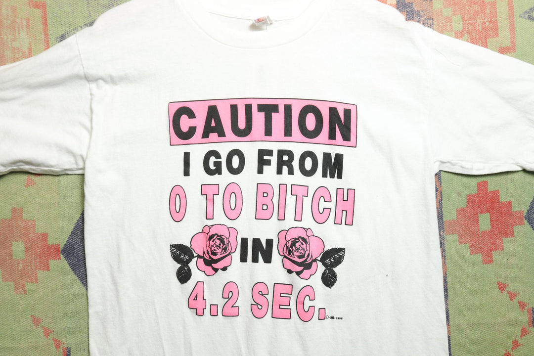 0 to Bitch Vintage T Shirt Medium 90s