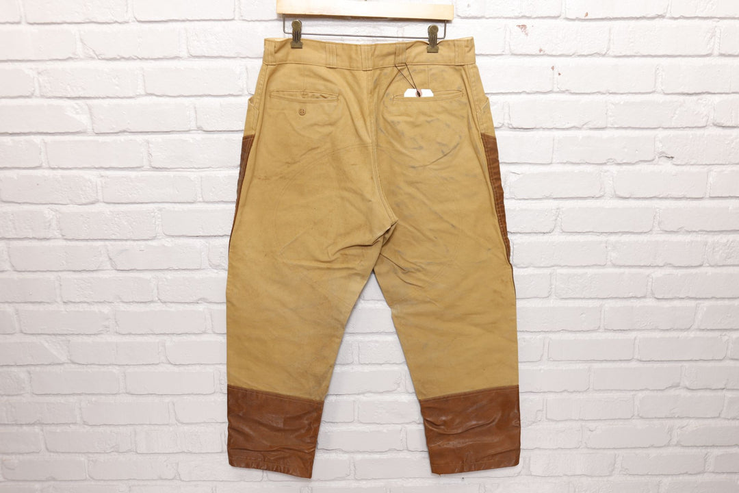 Field and Fireside Vintage Leather Brush Pants 70s 33/26.5