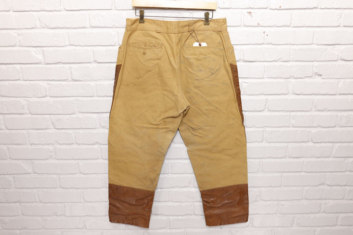 Field and Fireside Vintage Leather Brush Pants 70s 33/26.5