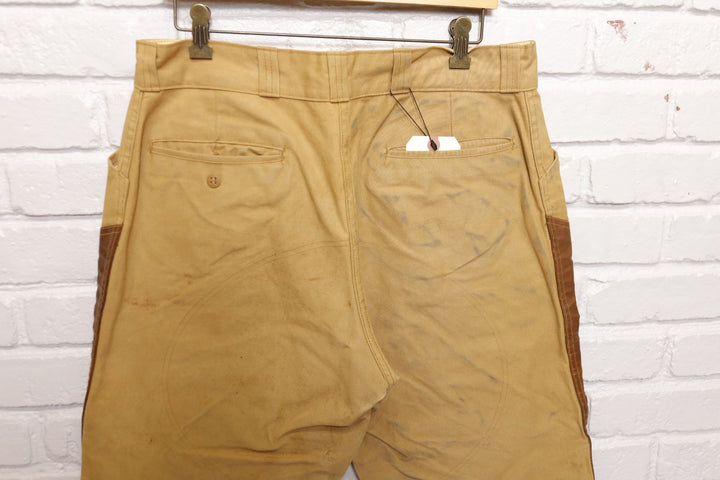 Field and Fireside Vintage Leather Brush Pants 70s 33/26.5