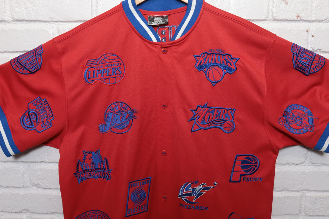 NBA Logos Vintage Warm Up Shirt  XL 2000s