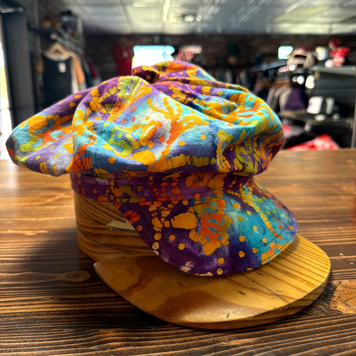 Vintage Tie Dye Batik Baker Boy Cap Hat Size 7