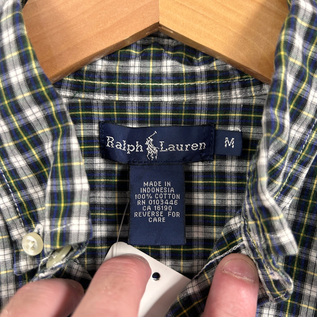 Vintage Polo Ralph Lauren Kids Plaid Button Down Shirt Size Medium