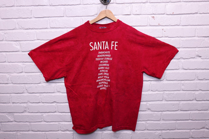 90s santa fe red tie dye tee shirt size xl